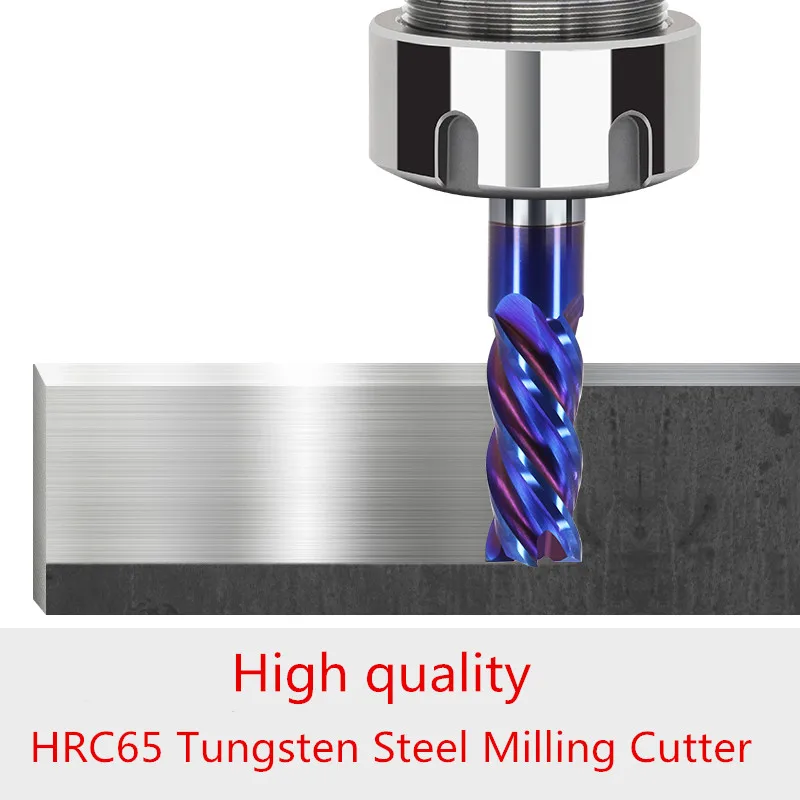 

ZGT Milling Tools Cnc Cutter HRC65 4 Flute Alloy Carbide Endmill Metal Cutter Tungsten Steel Milling Cutter End Mill 3mm 4mm 6mm