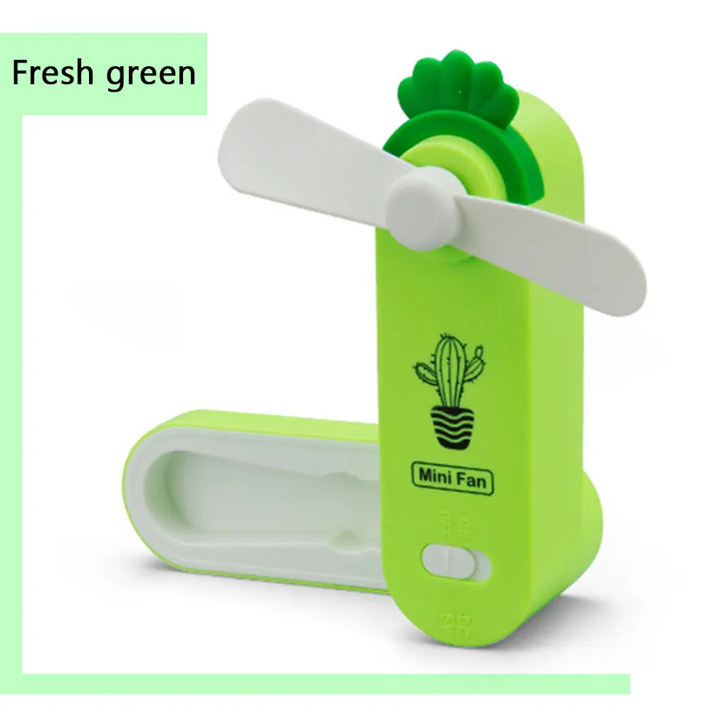 Green USB мини вентилятор охлаждения кактус вентилятор ABS милый портативный ручной мультфильм путешествия дома на открытом воздухе летом - Цвет: Green