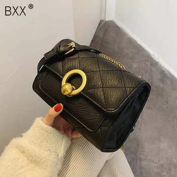 

[BXX] Solid Color PU Leather Bags For Women 2020 Spring Fashion Lady Shoulder Messenger Bag Female Travel Handbags Purses HL232