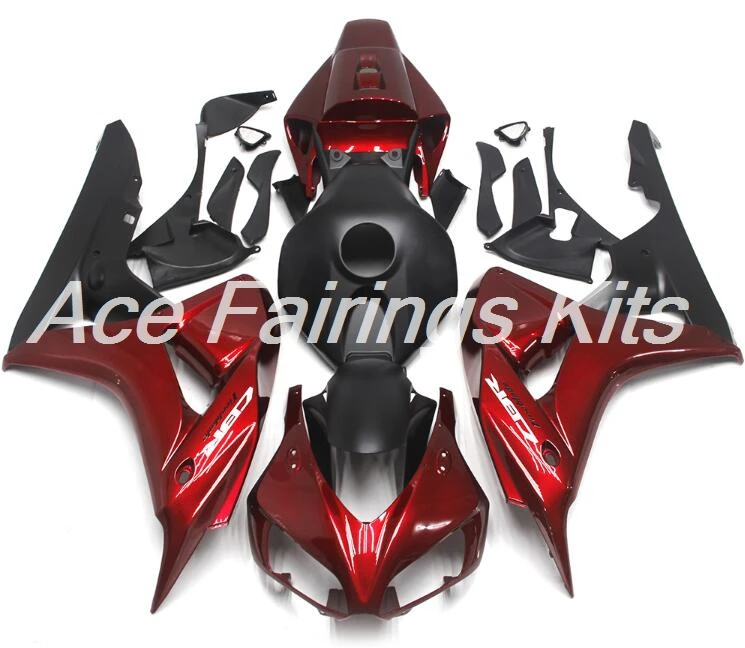 Топ литья под давлением ABS Полный комплект обтекателя Подходит для Honda CBR1000RR 06 07 2006 2007 1000RR Обтекатели красный черный матовый