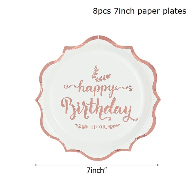 Birthday Disposable Tableware for 8 Guests Kids Children Bithday Anniversary Party Supplies Paper Plates Cups Napkins