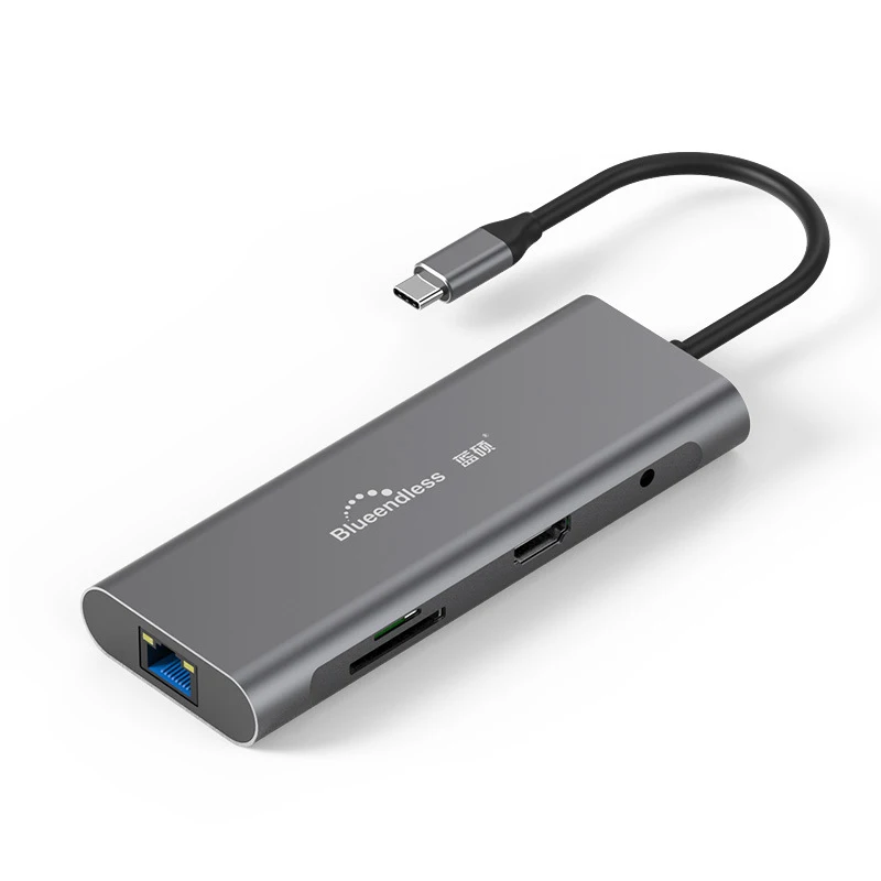9 в 1 type C док-станция для ноутбука USB 3,0 HDMI TF LAN PD usb-хаб для Macbook huawei XiaoMi DELL Surface lenovo Dock