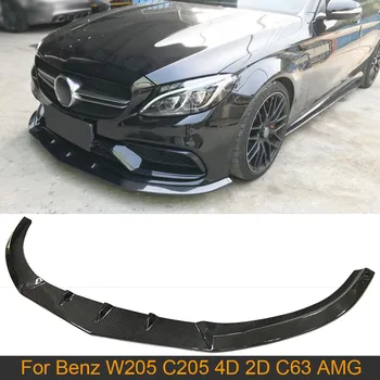 

Car Front Lip Spoiler Splitter For Mercedes-Benz C Class W205 2D 4D AMG 2015-2020 Carbon Fiber Front Bumper Lip Chin Guard