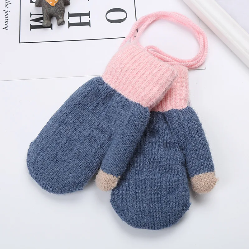 0-10Y Baby Boys Girls Winter Knitted Gloves Warm Rope Full Finger Thick Mittens Gloves for Children Toddler Kids Accessories cool baby accessories