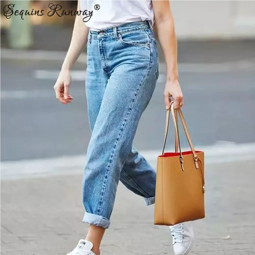 Sexy fashion streetwear denim High waist pants women clothing vintage stacked harajuku jeans woman pants e girl denim trousers