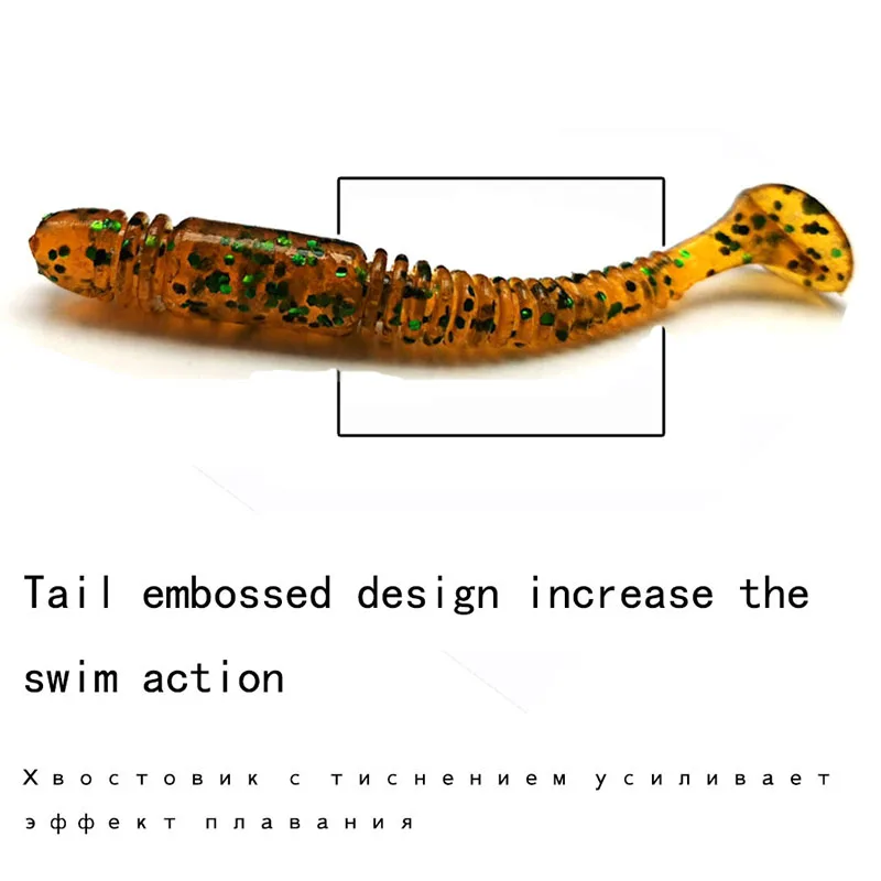 50 шт. T приманка Tail Grub червь джиг поддельные/карп/Искусственный/силикон/мягкие