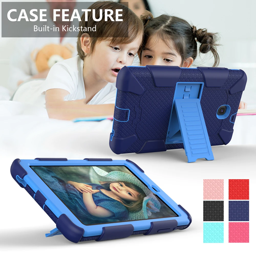 

Shockproof Silicon PC Hybrid Stand Kids Safe Tablet Cover For Samsung Galaxy Tab A 8.0 2018 T387 SM-T387W SM-T387V Case