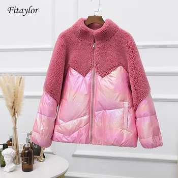 

Fitaylor 2020 Winter Duck Down Jacket Women Turtleneck Collar Down Parkas Female Thicken Warm Glossy Short Coat Snow Outwear