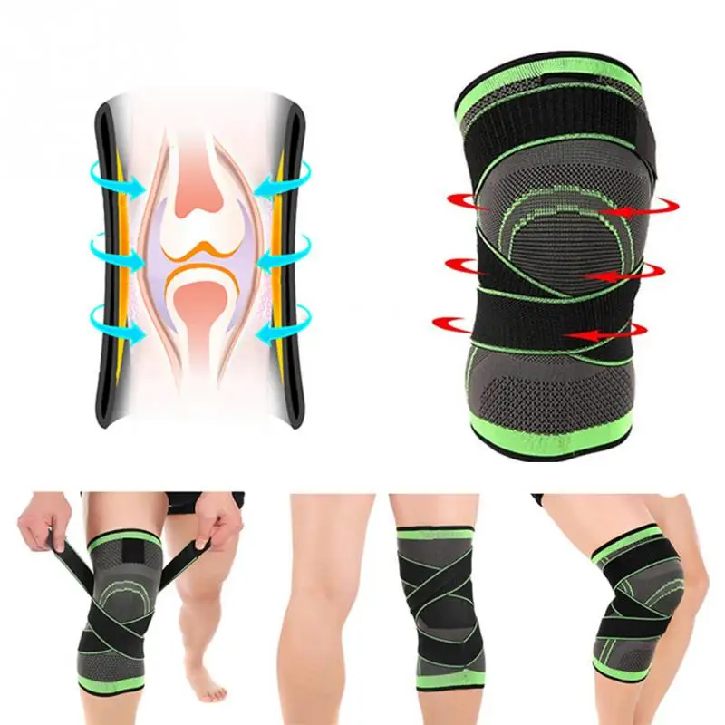 

3D Knee Pad Compression Fitness Crashproof Antislip Leg Long Sleeve Protector Safety Sports Wrapped Compress For Basketball