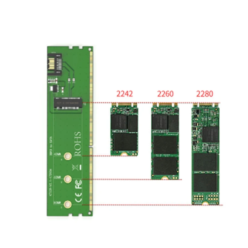 MAIWO KT039 Riser Card SATA to M.2 SATA жесткий диск Riser Card DDR3 Powered Riser Card