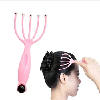 

HOT Scalp Massager Steel Ball Head and Hair Scratcher Five Finger Head Massager 1pc Random Color