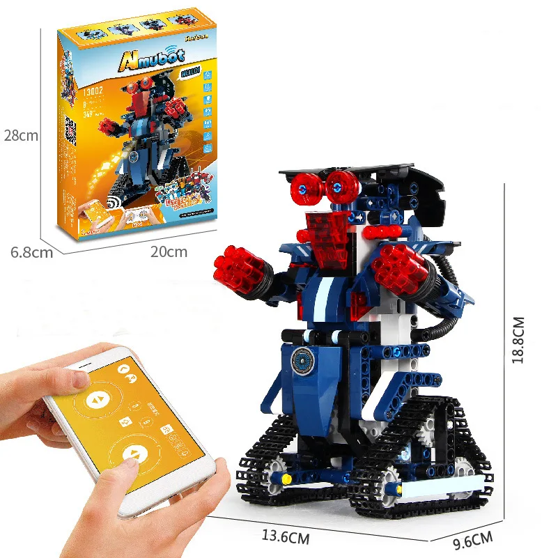 

DIY Assembly Electric Robot Mobile Phone APP And 2.4G Wireless Dual-Mode Remote Control Educational Assembled Building Blocks
