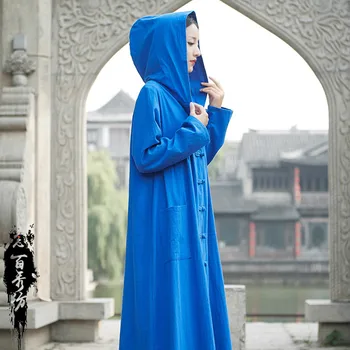 

2020 Spring and Summer Cotton and Linen Women's New Retro Hooded Witch Robe Children's Outer Coat