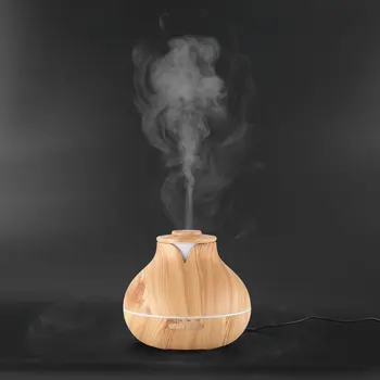 

Electric 400ml Aroma Essential Oil Diffuser Aromatherapy Ultrasonic Air Humidifier with Wood Grain 7 Color Changing LED Light US
