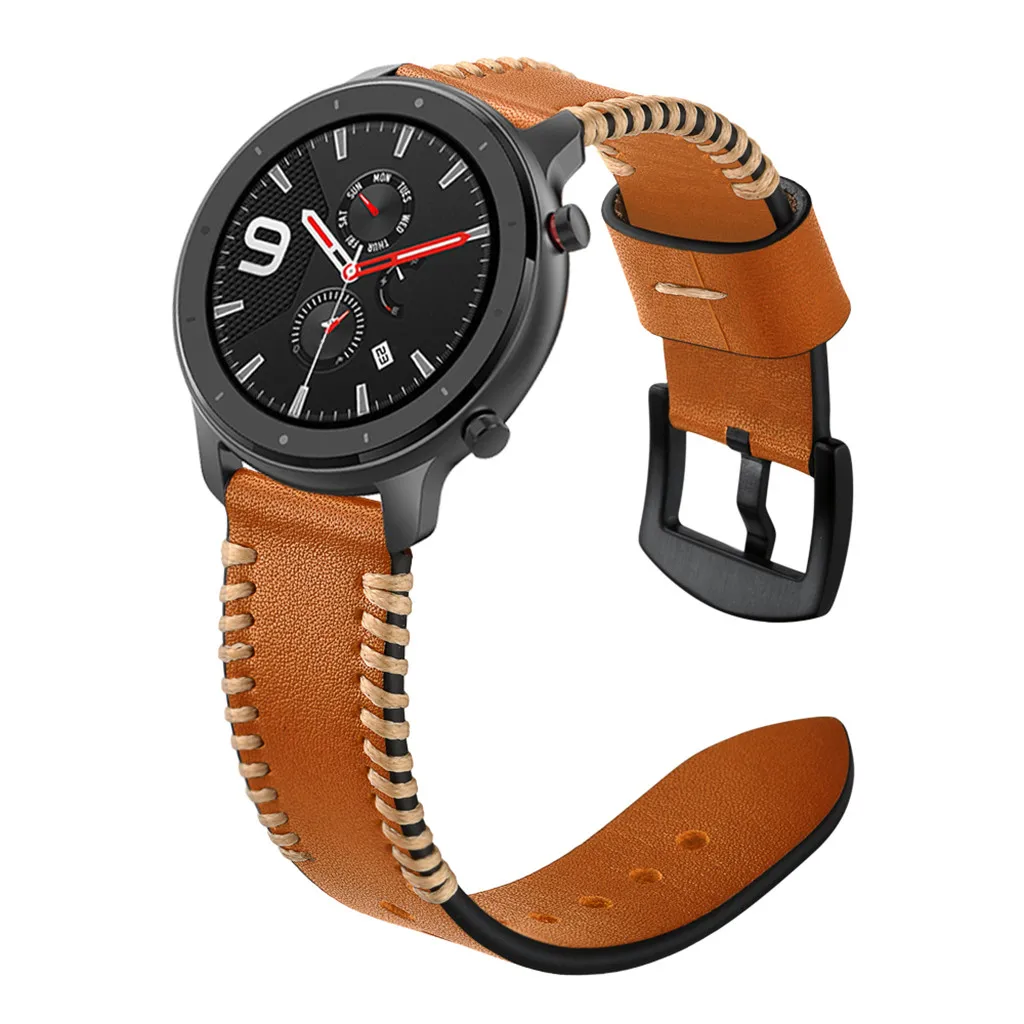 Ремешок для AMAZFIT GTR Смарт часы 47 мм сменный Браслет Кожаный полосатый ремешок для AMAZFIT Смарт часы ремешок аксессуары Y20