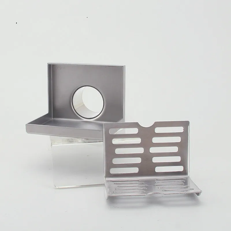 Stainless Steel Wall Drain Bathroom corner side row Floor Drain Tile Insert Square Anti-odor Floor Waste Grates PF92905