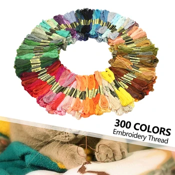 

300 Colors Cotton Sewing Skeins Cross Stitch Embroidery Thread Floss Kit DIY Sewing Tools for Cross Needle Embroidery Crocheting