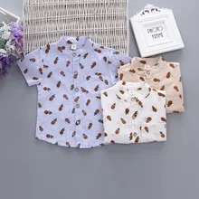 Summer Wear New Style Small CHILDREN'S Tops 0-4-Year-Old Baby Girls Casual out Clothes Printing Shirt for Boys Short Sleeve