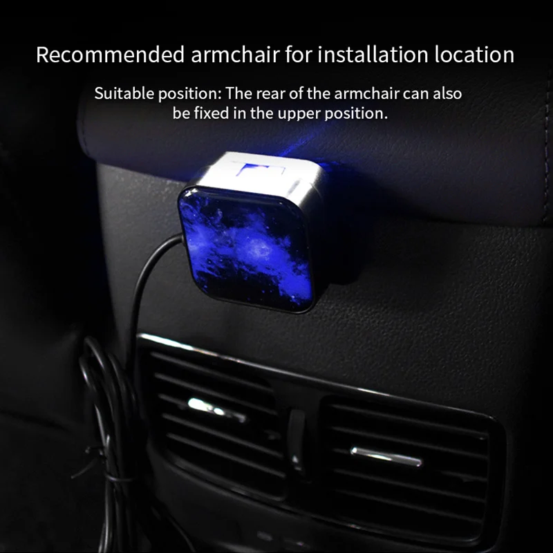 Onever Авто Светодиодный проекционный светильник Автомобильный USB декоративный атмосферный светильник s подлокотник звезда неоновый светильник Голосовое управление Водонепроницаемый ночник