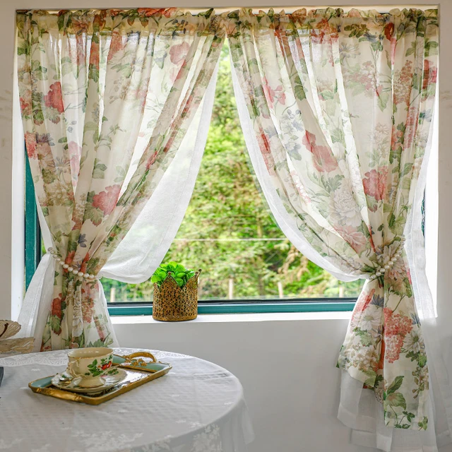 Voile Curtains Kitchen, Ruffle Kitchen Curtains