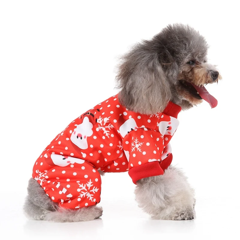 Зимняя одежда для собак, теплый рождественский костюм для щенков, лося, снеговика, комбинезон, куртка, пальто для маленьких и средних собак
