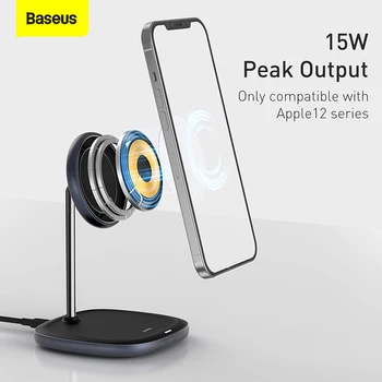 Baseus Magnetic Desktop Bracket Wireless Charger For iPhone 12 Series Desktop Holder Stand Phone Holder 10W Wireless Charger 2
