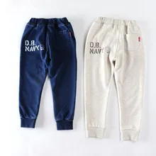 Осенний корейский стиль; стиль; брюки с петельным ворсом; спортивные детские Узкие повседневные брюки с якорем