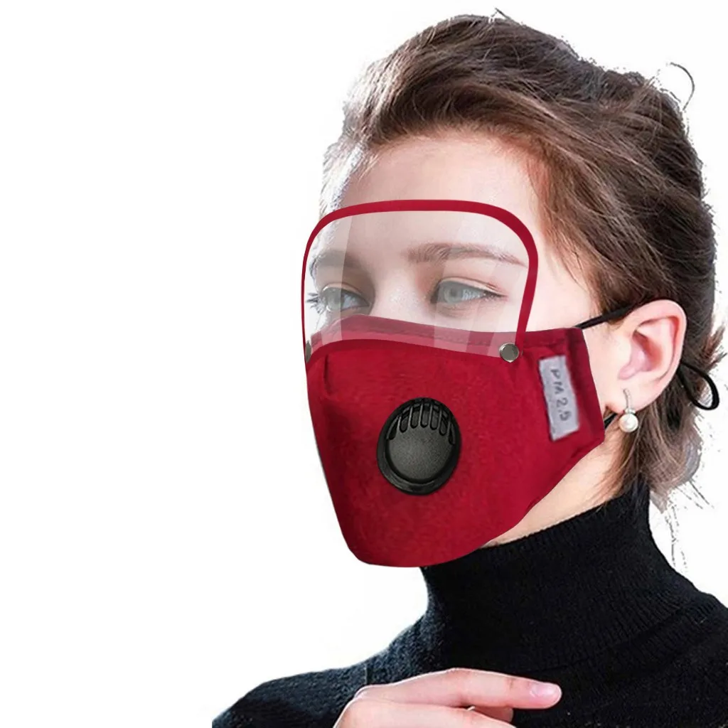 Модные Взрослые Моющиеся Многоразовые маски для лица с фильтром и съемным щитом