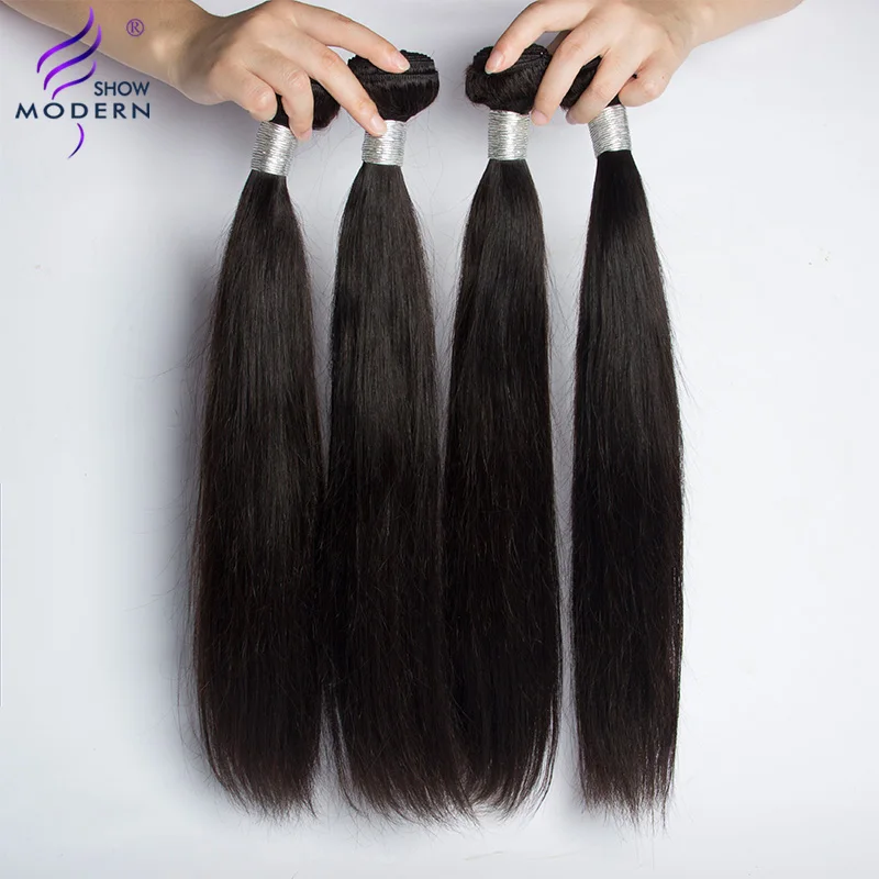 Modern Show Straight Hair Bundles 3 4 Pcs Peruvian Hair Bundles