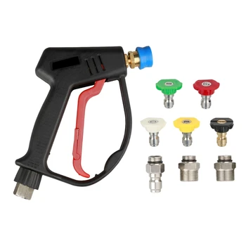

Pressure Washer-Gun Spray with 5 Spray Nozzles, G3/8 NPT Inlet, G1/4 Quick Connector, M22-14,M22-15 Connector