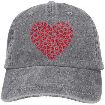 

A Paw Print Heart Unisex Jeanet Outdoor Sports Hat Adjustable Baseball Cap