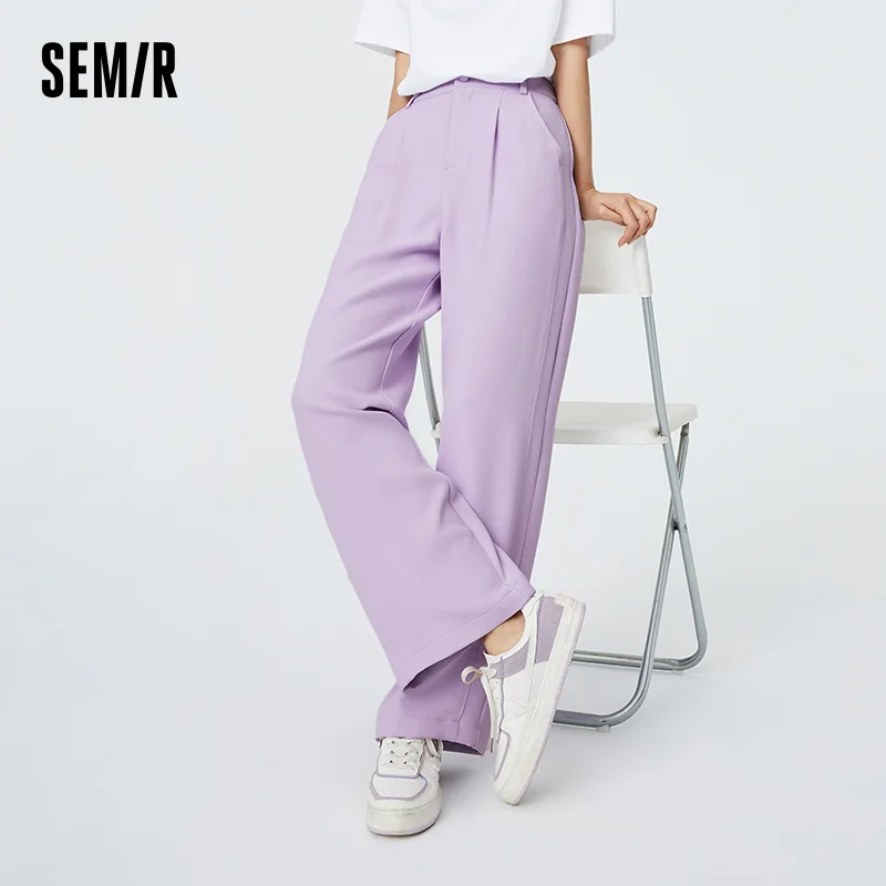 SEMIR Casual Pants Women Spring 2021 New Loose Wide-Leg Pants Slim Drape Mopping Pants Suit Trend