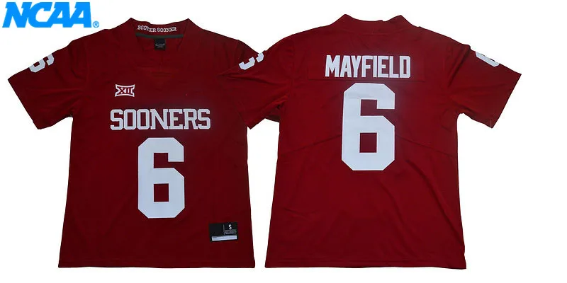 New Arrival High Quality NCAA Sooners Mayfield#6 College tees Limited Jerseys S-XXXL