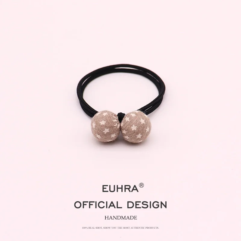 EUHRA 5 цветов, тканевый мячик со звездами, классический стиль, эластичные резинки для волос для женщин и девочек, резинка для волос, Детская резинка - Цвет: Color B