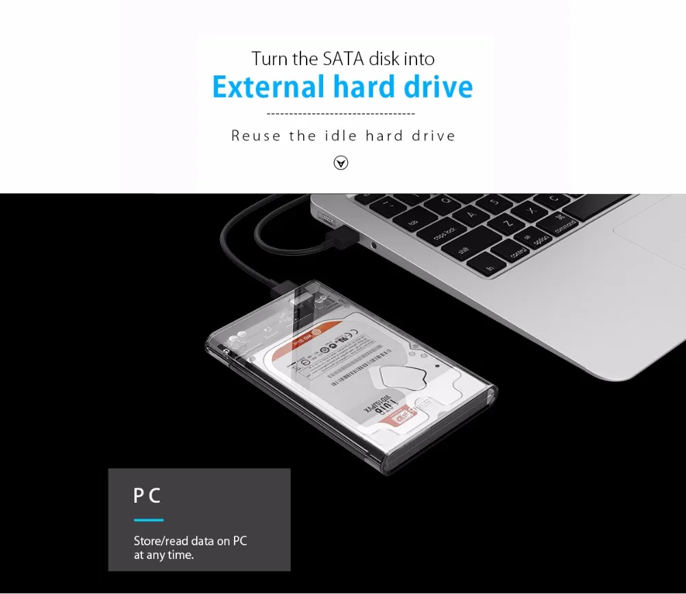 ORICO 2139U3 2,5 дюймовый корпус HDD Sata к USB 3,0 прозрачная коробка жесткий диск SSD корпус для samsung Seagate 1 ТБ 2 ТБ SSD