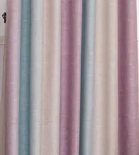  Nordic Simple Modern Curtain High Shading Mediterranean Style Curtain Tulle Thick Cotton Linen Curtain Gradient Stripes Curtain 