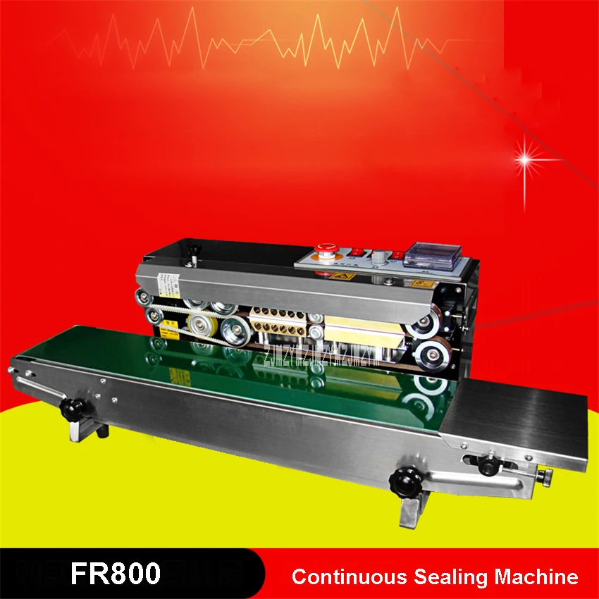 

FR800 Stainless Steel Continuous Sealer Aluminum Foil Plastic Bag Sealing Machine Automatic Heat Sealing Machine 110V/220V 80W
