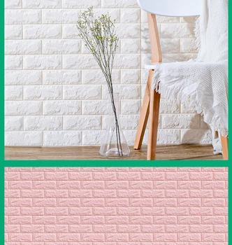 

77*70CM 3D Brick Wall Stickers Living Waterproof Foam Room Bedroom DIY Adhesive Wallpaper Art home Wall Decals