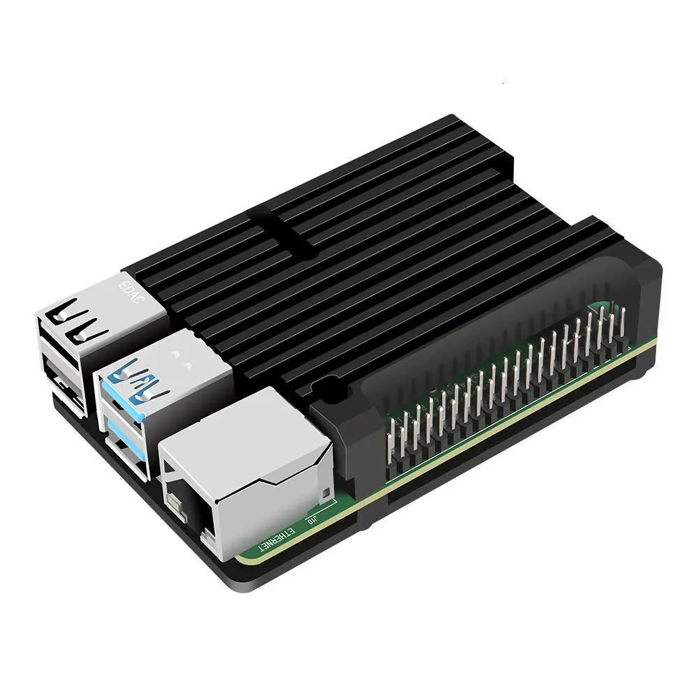 Case without fan Raspberry Pi 4 B чехол Модель B Броня Алюминиевый сплав чехол пассивное охлаждение металлический корпус теплоотвод - Цвет: Case without fan