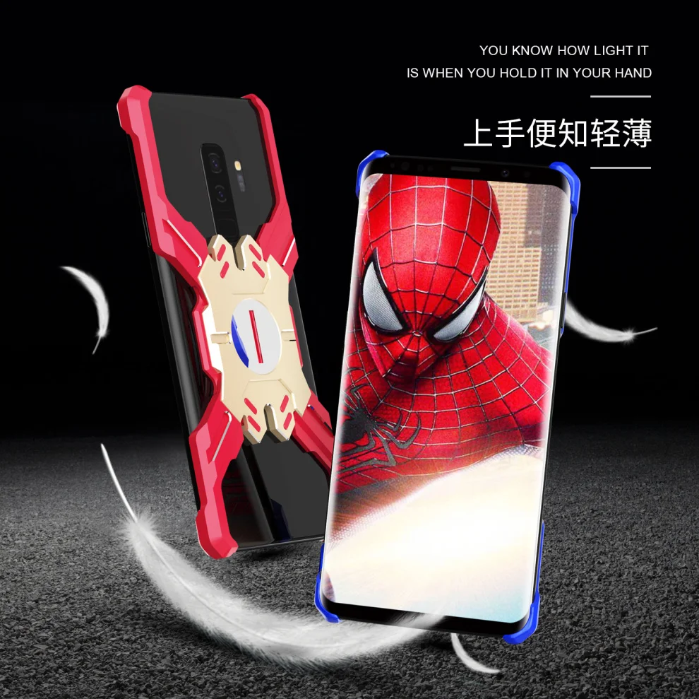 Герой Marvel элементы Алюминиевый металлический бампер чехол для samsung Galaxy S9/S9 Plus ультра тонкий жесткий защитный бампер для телефона