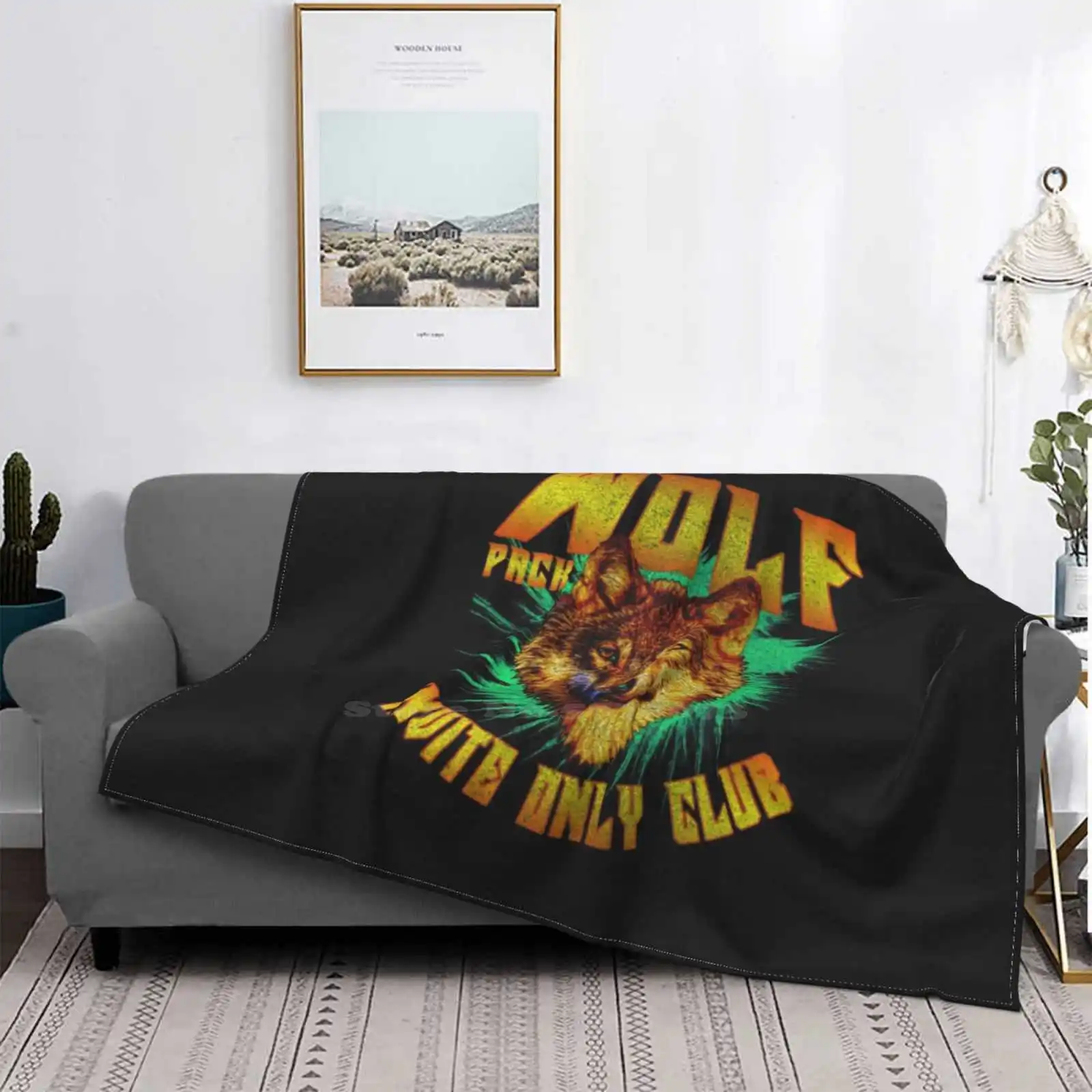 Invito Solo Club Nuovo Arrivo Moda Per Il Tempo Libero Coperta Di Flanella Calda Lupo Grigio North Carolina State Wolf Art Unr Lupi Mannari Giallo
