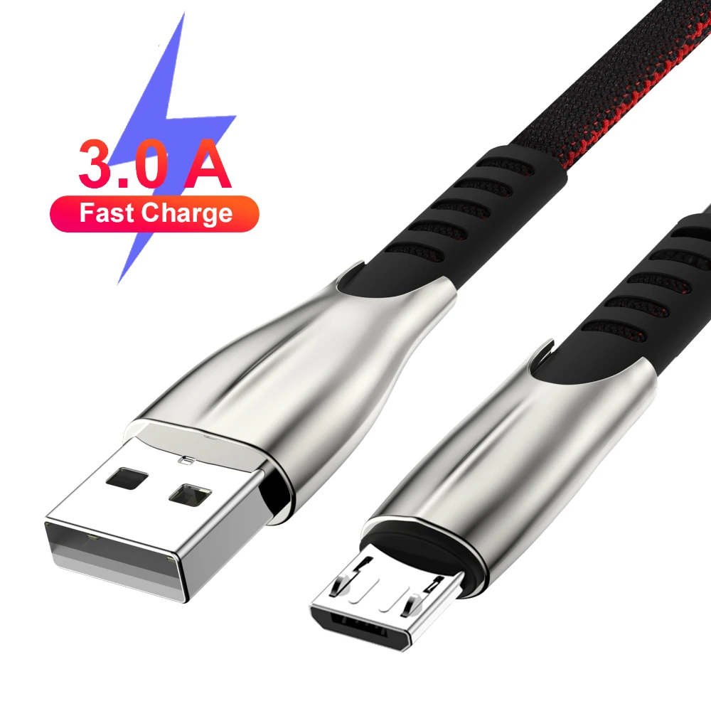 

RDCY USB 3A Fast Charge Cable For Samsung S20 Huawei P40 Lite Type-C Phone Charging Wire Micro for Xiaomi 10 Pro Oneplus 8