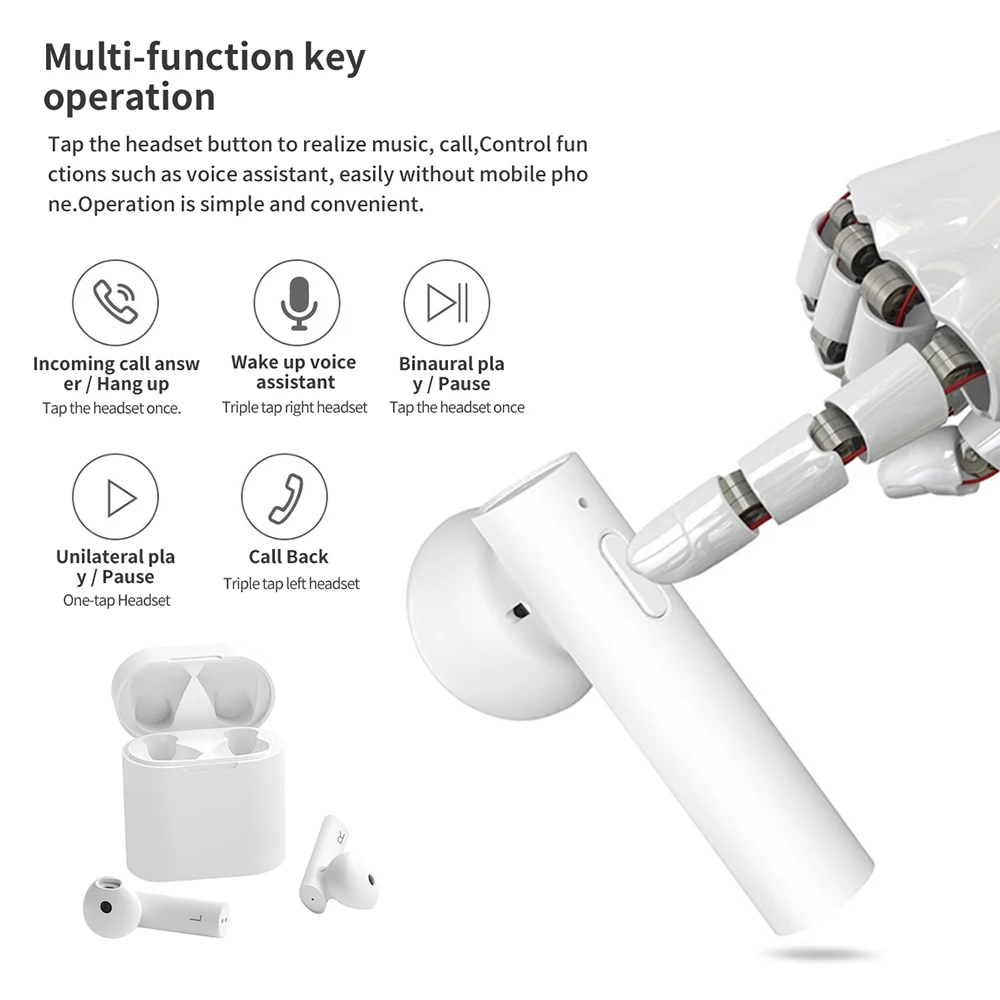 wireless earphone earbuds basic mir6 tws bluetooth headphones with mic headset gamer for iphone huawei samsung oordopjes draadlo