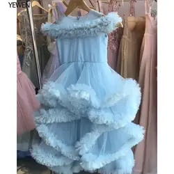 Белое/Голубое/розовое платье с цветочным узором для девочек на свадьбу, 2019 г., платье с фатиновой юбкой для малышей, маленькая девочка паж