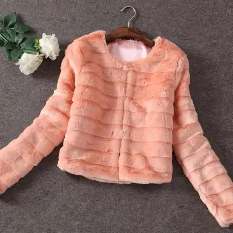 Chaqueta mujer, женские пальто из искусственного меха, Зимняя женская шуба из искусственного кроличьего меха, толстая Женская куртка из искусственного меха, короткая куртка M905