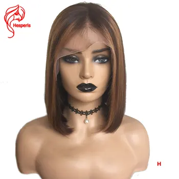 

Hesperis 13x6 Highlight Short Cut Lace Wigs Ombre Brown Honey Blonde Short Bob Wig 360 Frontal Human Hair Wigs Pre-plucked