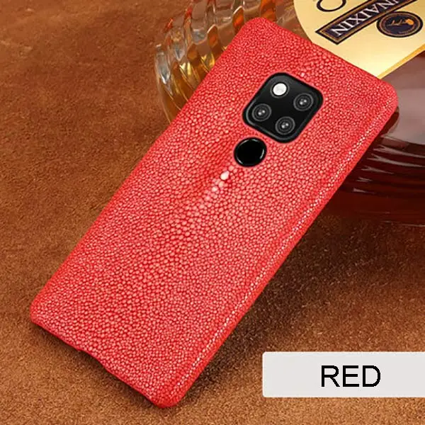 Красный Для huawei mate 20 Pro чехол из натуральной кожи Stingray fishskin чехол для huawei mate 20 чехол s чехол из натуральной кожи задняя крышка Черный - Цвет: Красный