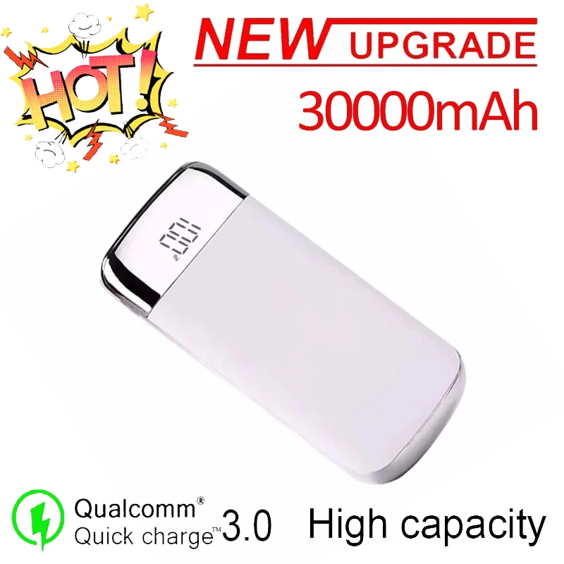 30000 мАч Внешний аккумулятор универсальный мобильный ЖК дисплей цифровой