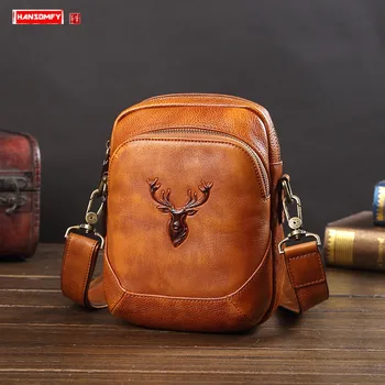 Cheap Genuine Leather Men Chest Bag Men's Messenger Bag Leather Shoulder Bag Large Capacity Mobile Phone Bag Sports Leisure Small Bags Cheap Genuine Leather Men Chest Bag Men's Messenger Bag Leather Shoulder Bag Large Capacity Mobile Phone Bag Sports Leisure Small Bags