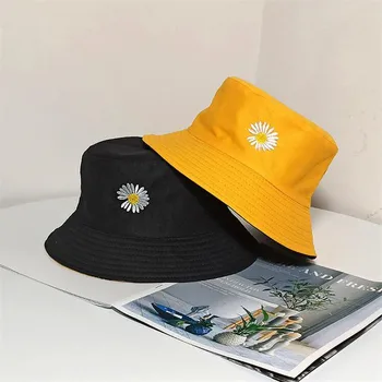 

2020 Spring and summer new fruit embroidery big eaves fisherman hat simple